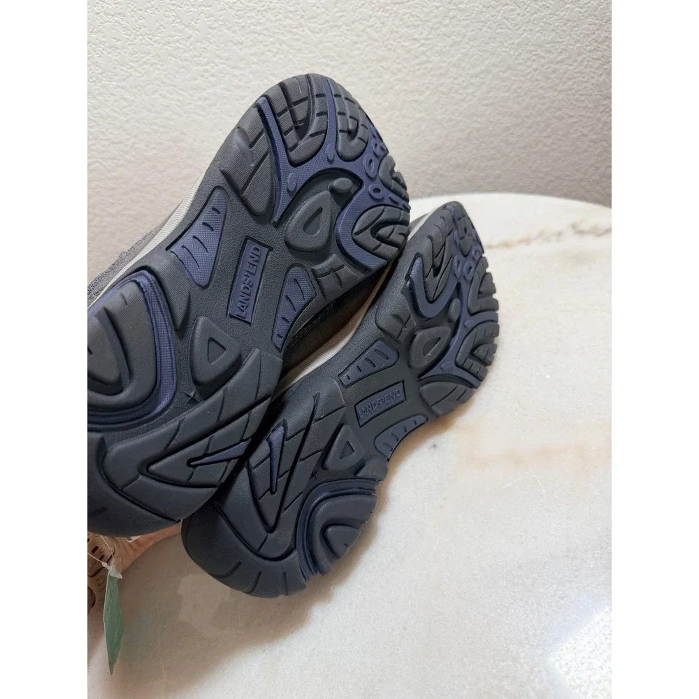 Lands End Mens All Weather Suede Trail‎ Shoes Gray Navy Sneakers Size 8.5 D